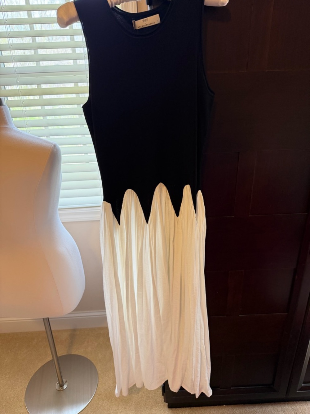 NWT Anthropologie Black & White Sleeveless Maxi Dress